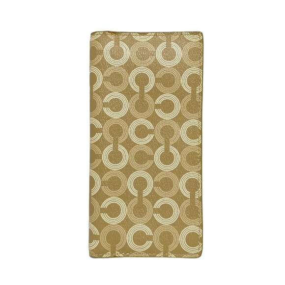 Auth COACH Op Art - Gold Cream PVC Agenda - Picture 1 of 6